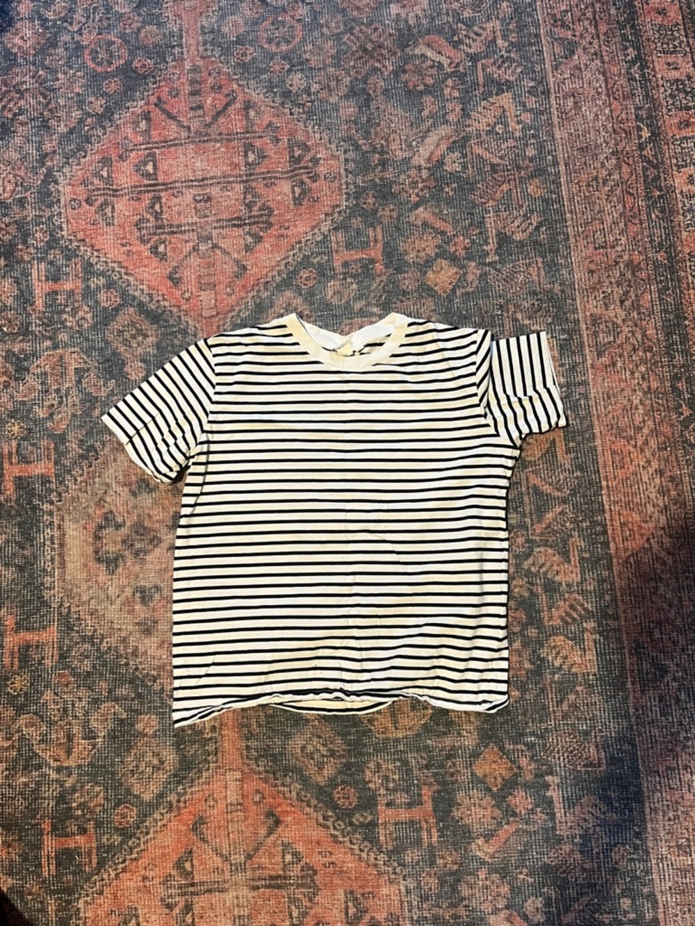 Striped Crewneck Tee - White & Black